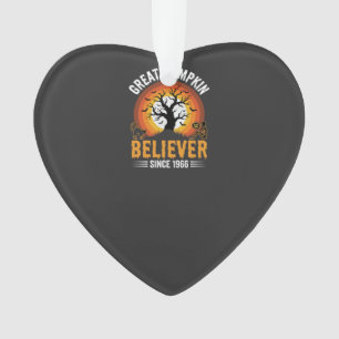 Halloween Great Pumpkin Believer Retro Skeleton Ornament