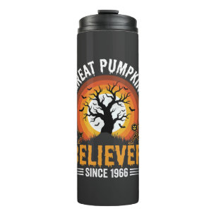 Halloween Great Pumpkin Believer Retro Skeleton Thermal Tumbler