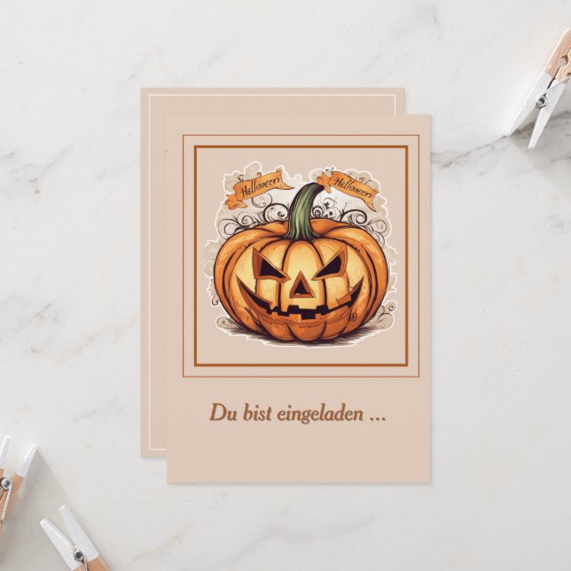 Halloween: Great Pumpkin Invitation (Front/Back In Situ)