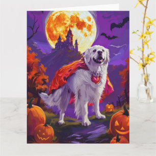 Halloween Great Pyrenees Vampire Pumpkins Scary Card