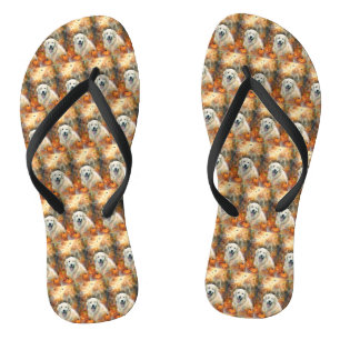 Halloween Great Pyrenees With Pumpkins Scary Thongs