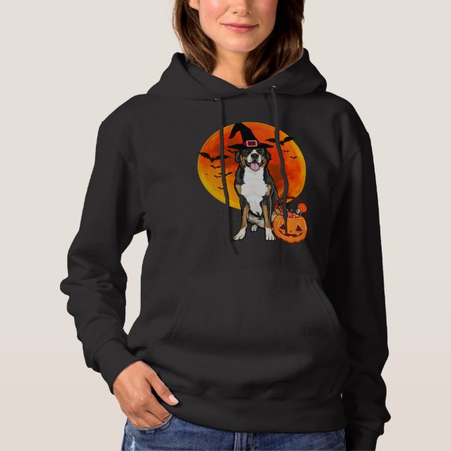 Halloween Greater Swiss Mountain Dog Jack O Lanter Hoodie (Front)