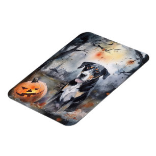 Halloween Greater Swiss With Pumpkins Scary Magnet