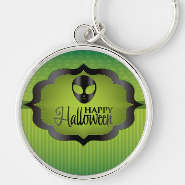 Halloween green alien key ring (Front)