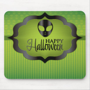 Halloween green alien mouse pad