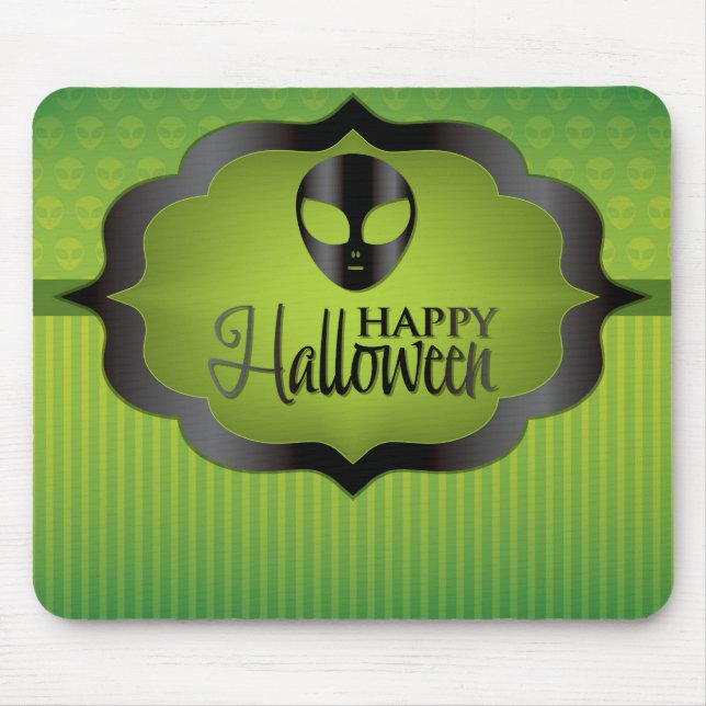 Halloween green alien mouse pad (Front)