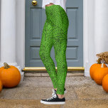 Halloween Green and Black Spider Web Leggings<br><div class="desc">Customise to change the green to any colour.</div>