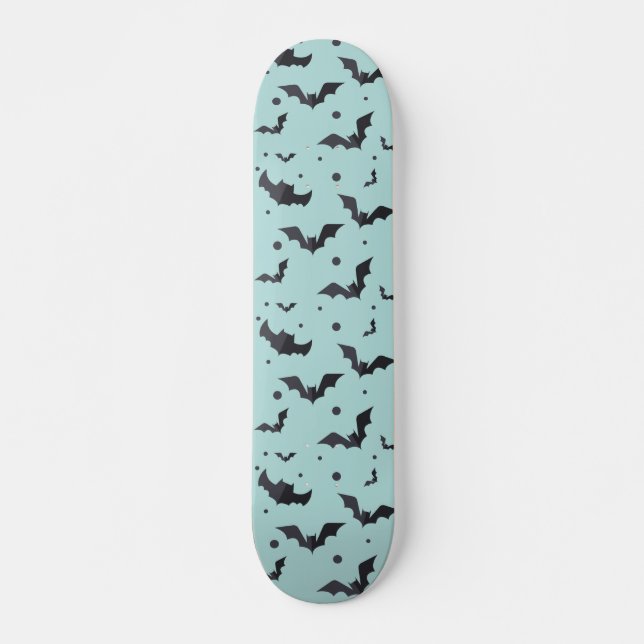 Halloween Green Bat Pattern Skateboard (Front)