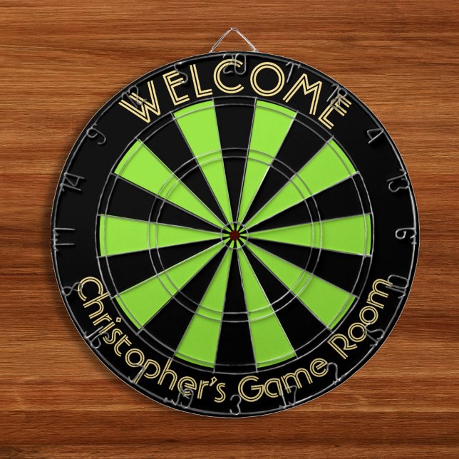 Halloween Green Black Custom Metal Cage Game Night Dartboard (Halloween Green Black Custom Metal Cage Game Night Dart Board)