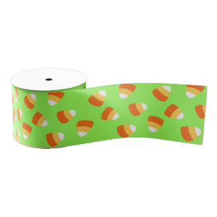 Halloween Green Candy Corn Ribbon Grosgrain Ribbon