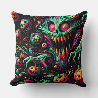 HALLOWEEN ~ Green Ghoul ~ Spooky pumpkins~ Cushion