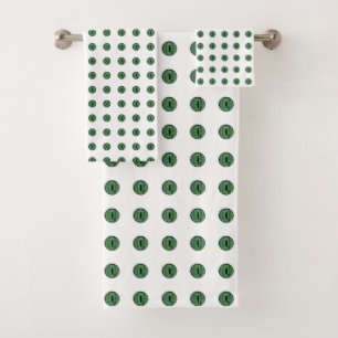 Halloween Green Polka Dot Eyes Bath Towel Set