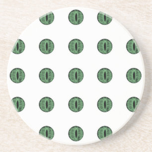 Halloween Green Polka Dot Eyes Coaster