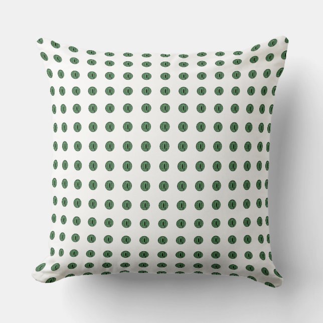 Halloween Green Polka Dot Eyes Cushion (Front)