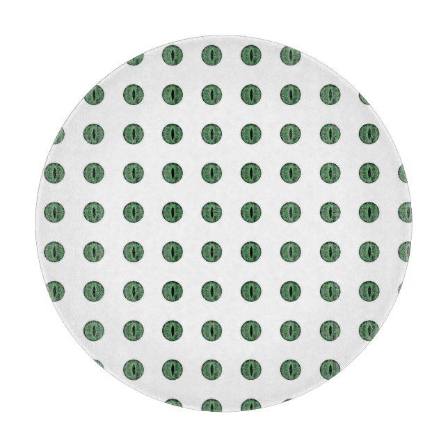 Halloween Green Polka Dot Eyes Cutting Board (Front)