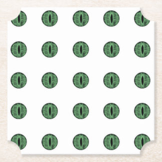 Halloween Green Polka Dot Eyes Paper Coaster