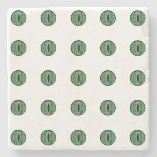 Halloween Green Polka Dot Eyes Stone Coaster