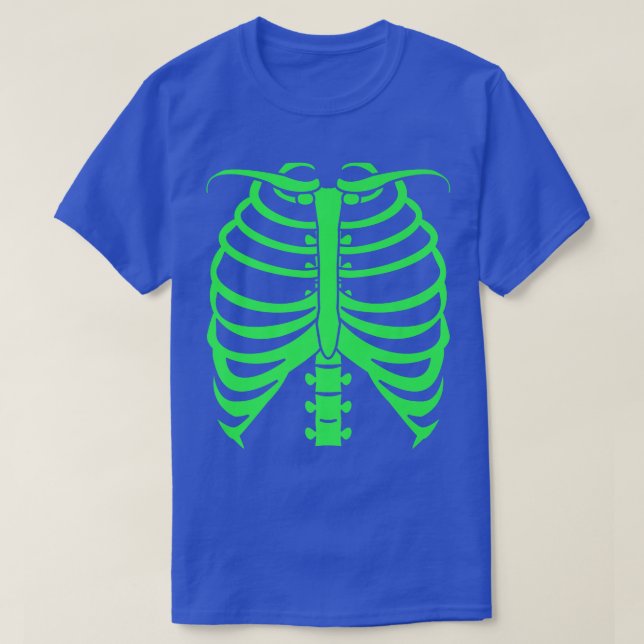 Halloween Green Skeleton Bones  T-Shirt (Design Front)