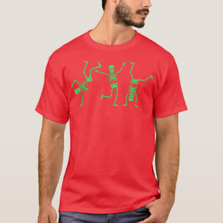Halloween Green Skeletons Dancing Kid Boys Family T-Shirt