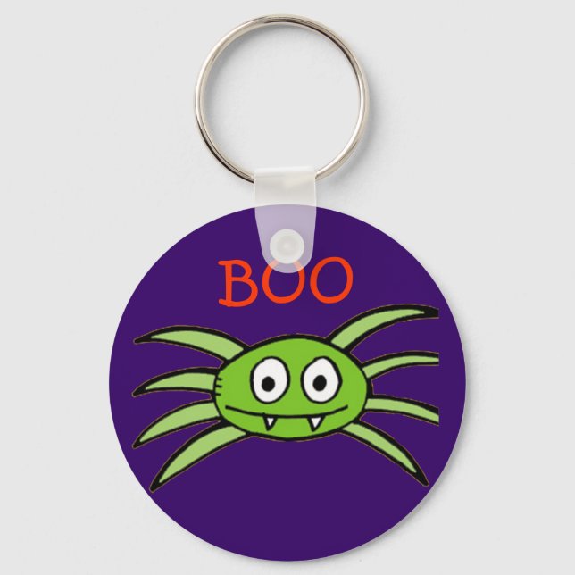 Halloween Green Spider Keychain (Front)