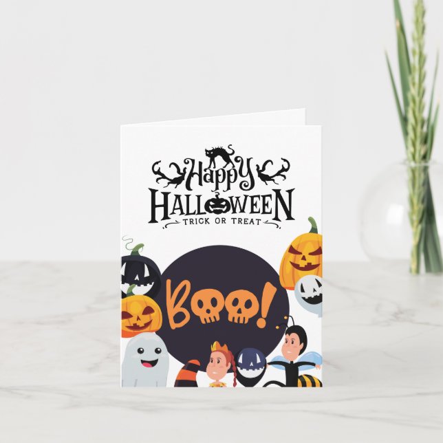 Halloween Greeting Card Collection – Cute Boo (Front)