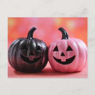 Halloween greeting card creepy pumpkin