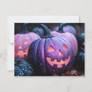 Halloween greeting card creepy pumpkin