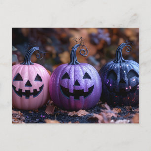 Halloween greeting card creepy pumpkin