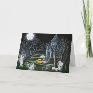 Halloween, greeting,card,ghosts,angels,frameable card