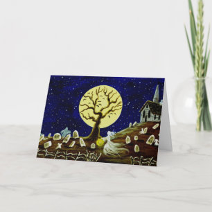 Halloween Greeting Card,ghosts,graveyard,tombstone Card