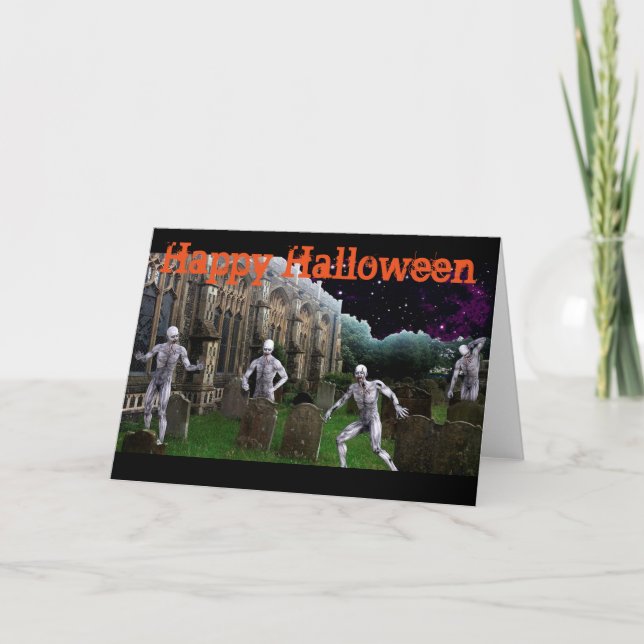 Halloween Greeting Card/Grave Scene Card (Front)
