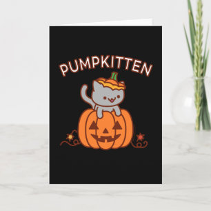 Halloween Greeting Card: PUMPKITTEN Cat Card