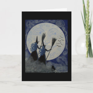 Halloween Greeting Card,witches constellations Card