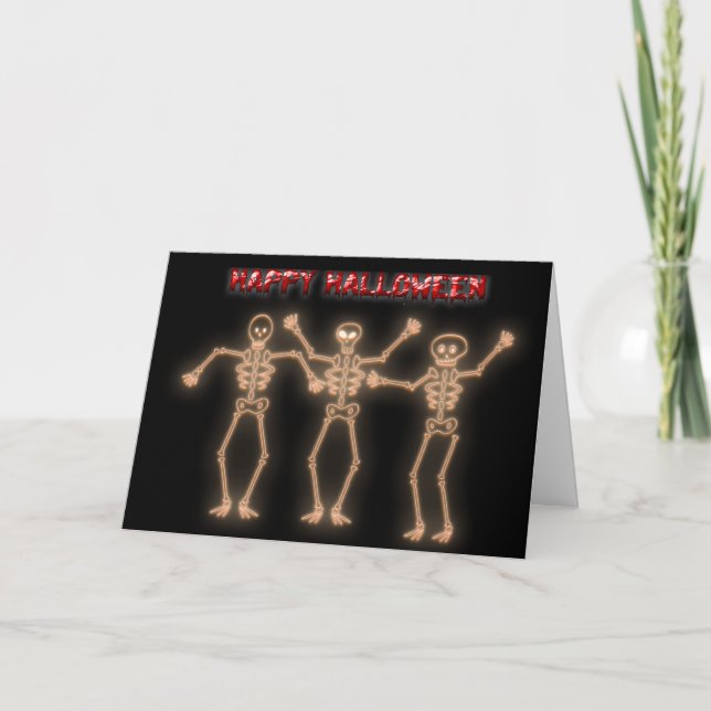 Halloween Greeting Card with Dancing Skull's (Front)