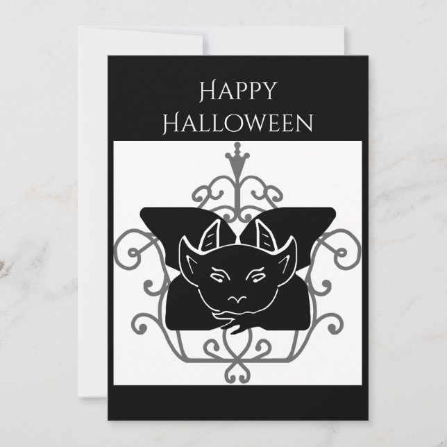 Halloween Greeting Card with Gargoyle (Front)