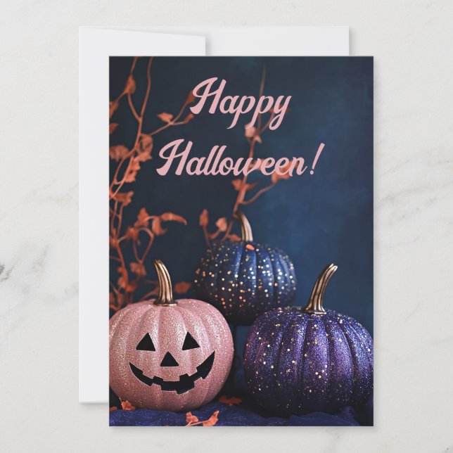 Halloween Greeting Card with Pumpkins (Front)