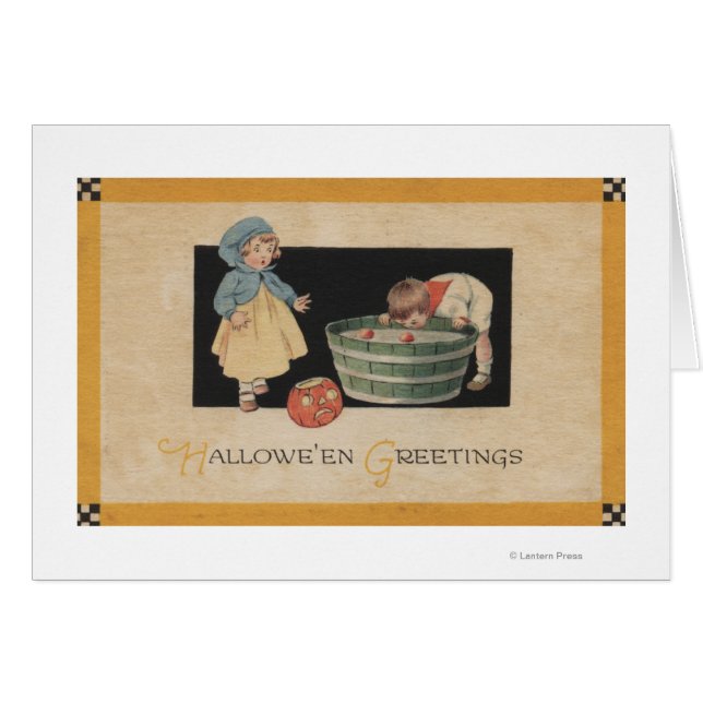 Halloween GreetingBobbing for Apples (Front Horizontal)