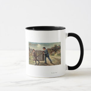 Halloween GreetingBoys Carrying Fence Mug