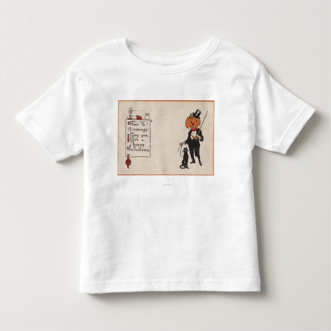 Halloween GreetingJack-O-Lantern in Tux Toddler T-Shirt (Front)
