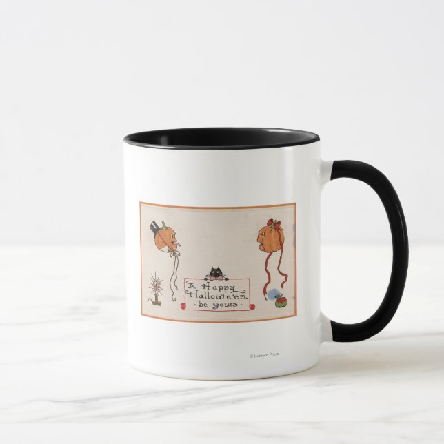 Halloween GreetingMr. & Mrs. Jack-O-Lantern Mug (Right)