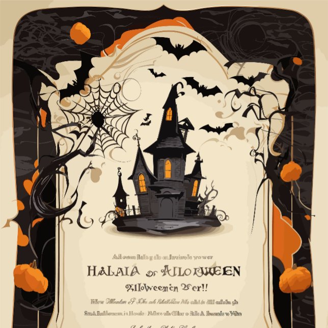 Halloween Greetings Card (Halloween Invitation Card)