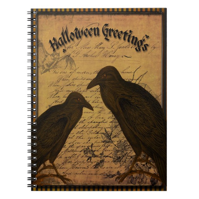 Halloween Greetings - Crows Notebook (Front)