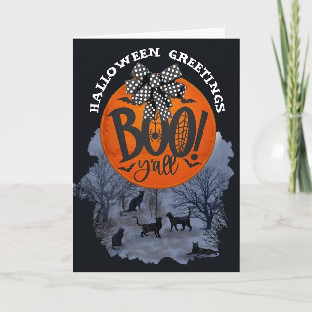 Halloween greetings family card (Front)