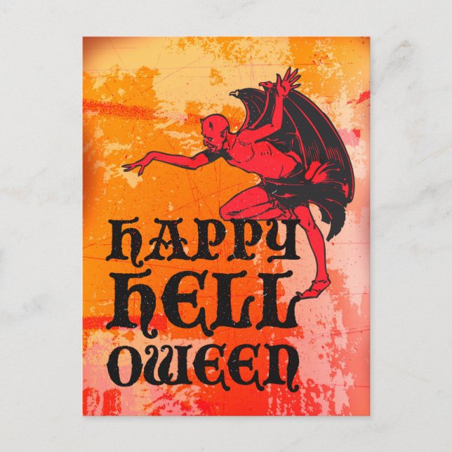 Halloween greetings from a devil "Happy Helloween" Postcard (Front)