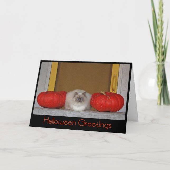 "Halloween Greetings" greeting card (Front)