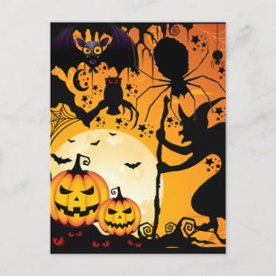 Halloween greetings_ postcard