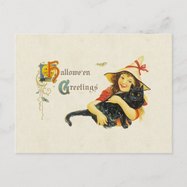 Hallowe'en Greetings Postcard (Front)