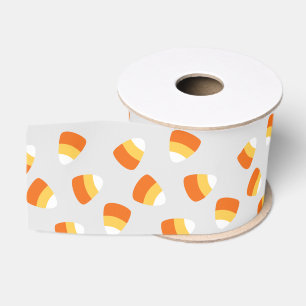 Halloween Grey Candy Corn Ribbon Grosgrain Ribbon