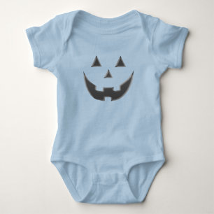 Halloween grey Jack o lantern pumpkin face cute Baby Bodysuit