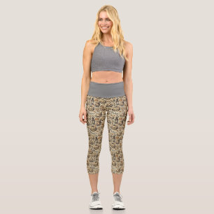 Halloween grey orange brown stylish capri leggings